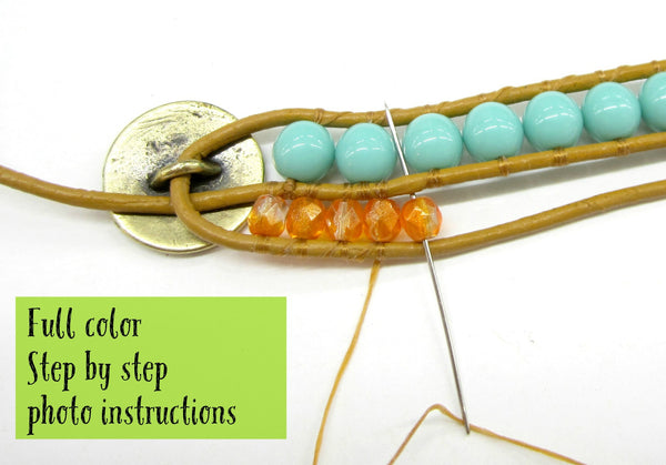 Beaded Leather Cuff | Instructions