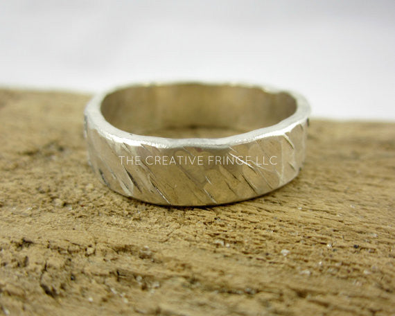 Men's Sterling Silver Ring Textured With Cross Inside Comfort Fit Band, Custom size